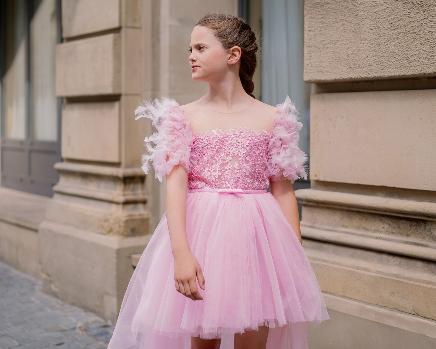 Blush tulle shop dress girl